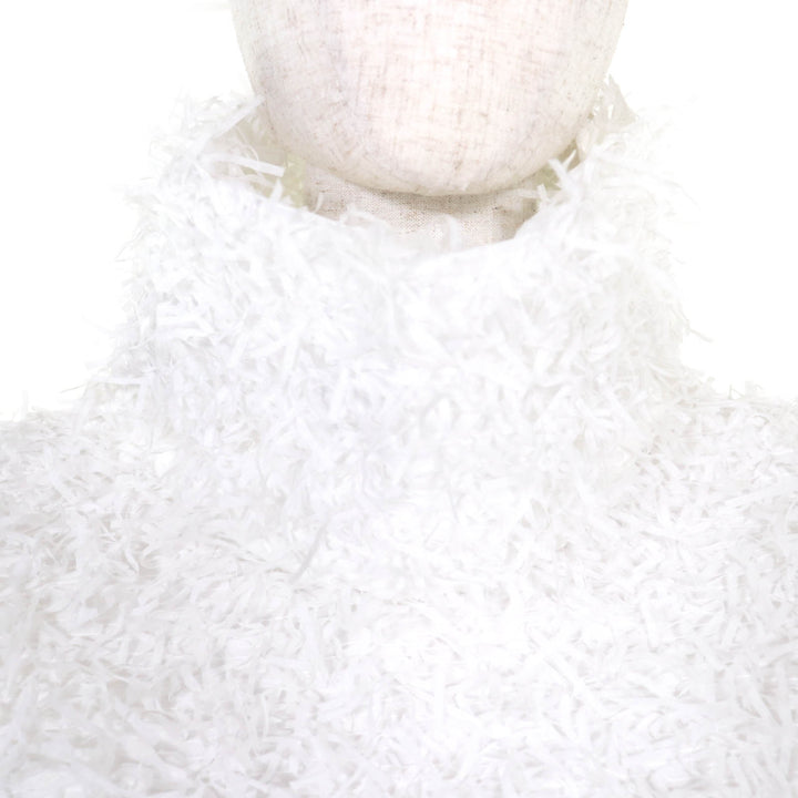 Excellent ISSEY MIYAKE pullover SHAGGY Shaggy white Nylon Women 2 IM03FJ081