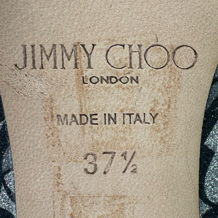 Excellent JIMMY CHOO Ankle boots MARINDA 65 Monogram Silver Women 37.5