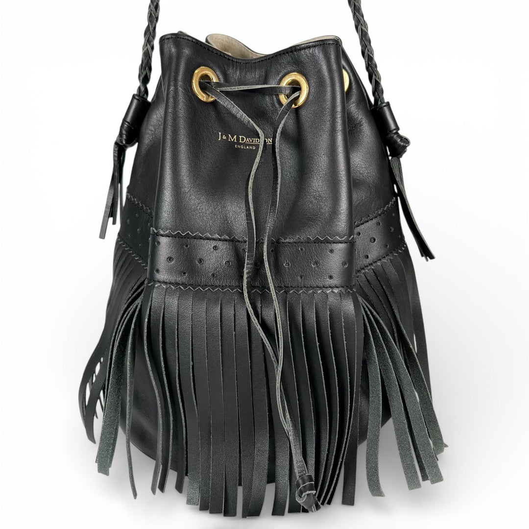 Great J&M Davidson Shoulder Bag Carnival Fringe black leather Women