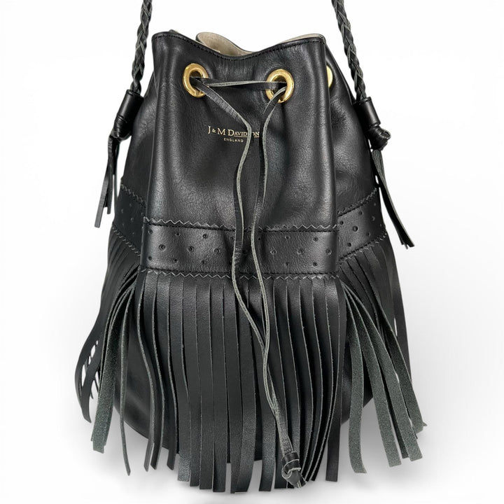 Great J&M Davidson Shoulder Bag Carnival Fringe black leather Women