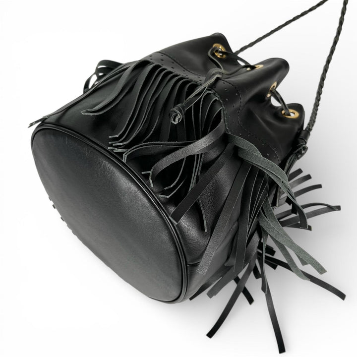 Great J&M Davidson Shoulder Bag Carnival Fringe black leather Women
