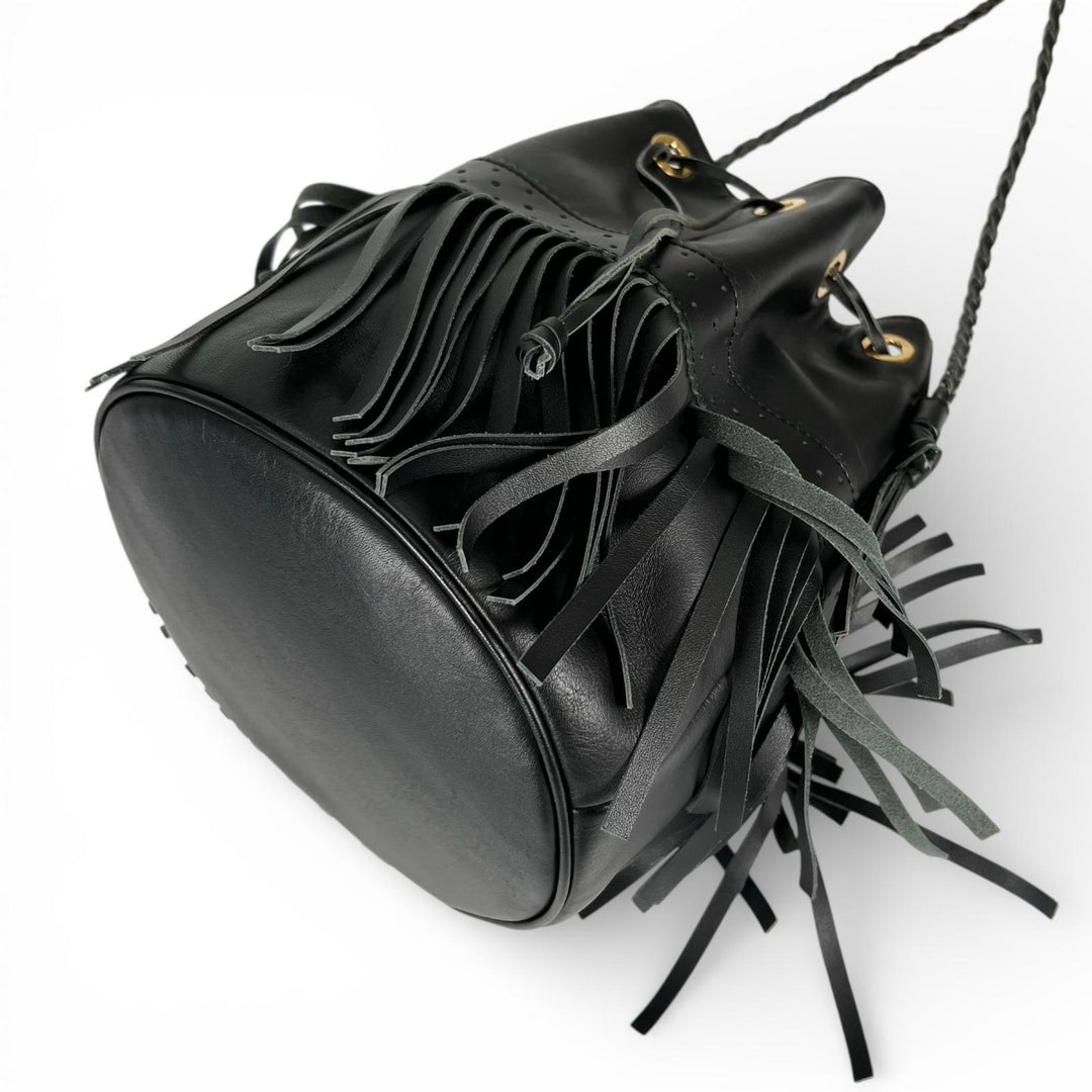 Great J&M Davidson Shoulder Bag Carnival Fringe black leather Women