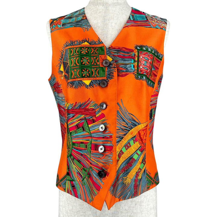 Excellent HERMES Best Total pattern print multicolor silk Women 38