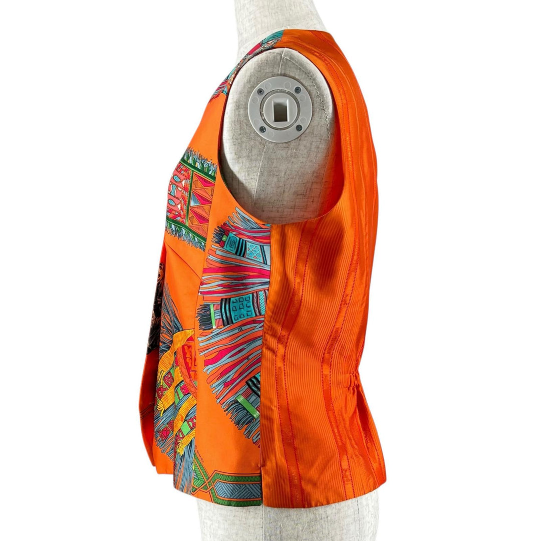 Excellent HERMES Best Total pattern print multicolor silk Women 38