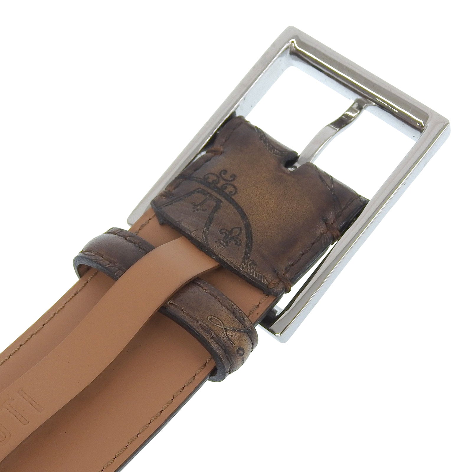 Great BERLUTI belt Brown leather mens – caro-japan