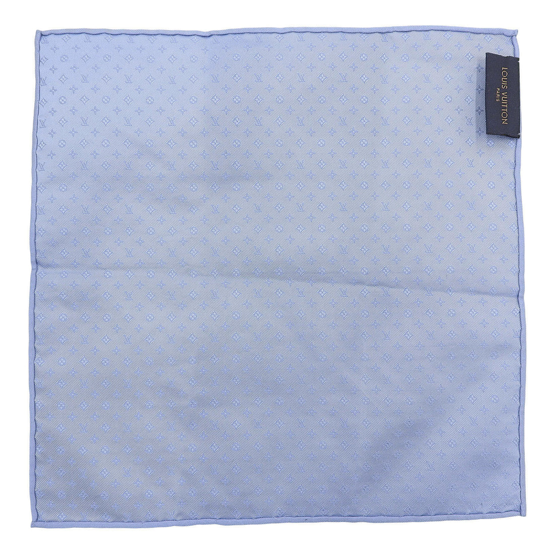 Excellent LOUIS VUITTON handkerchief blue silk mens M76266