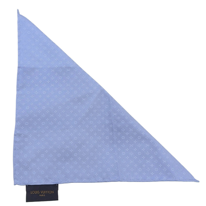 Excellent LOUIS VUITTON handkerchief blue silk mens M76266