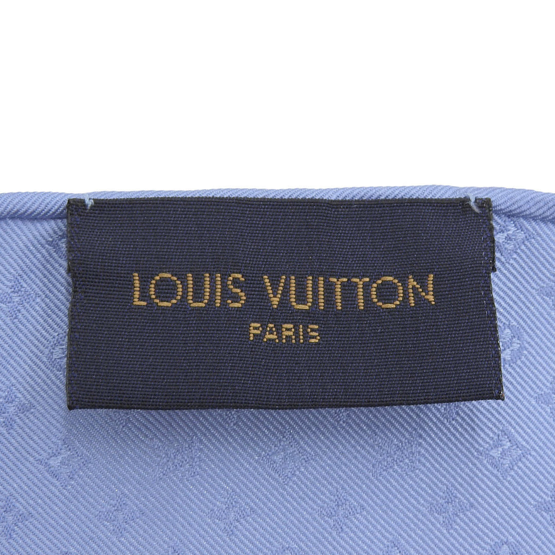 Excellent LOUIS VUITTON handkerchief blue silk mens M76266