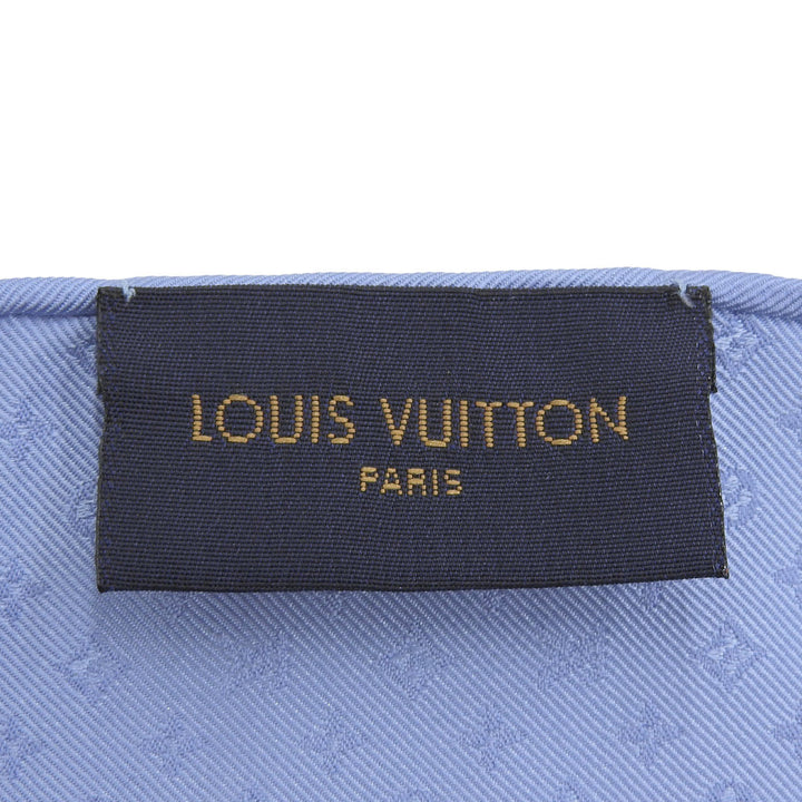Excellent LOUIS VUITTON handkerchief blue silk mens M76266