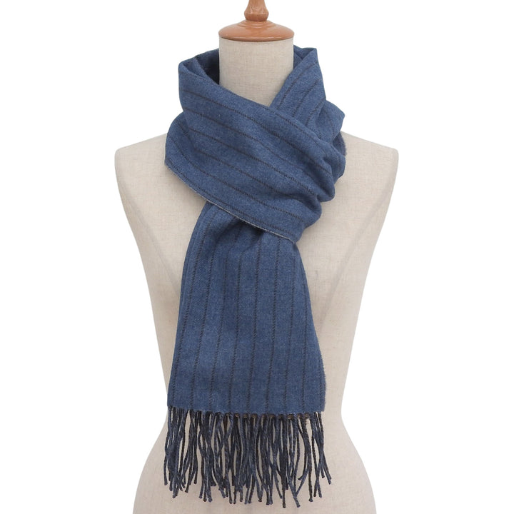 Excellent Dunhill Scarf blue cashmere mens