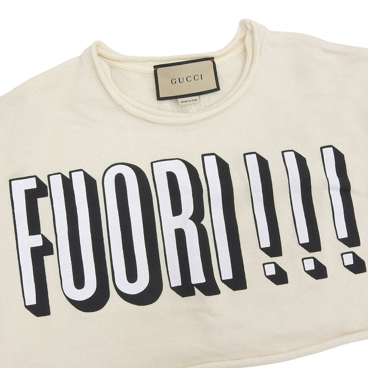 Excellent GUCCI Short sleeve shirt Ivory cotton Women S 740047
