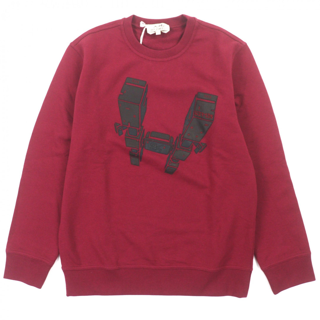 Pristine HERMES sweat Odyssee Crew neck pullover Red cotton mens XS