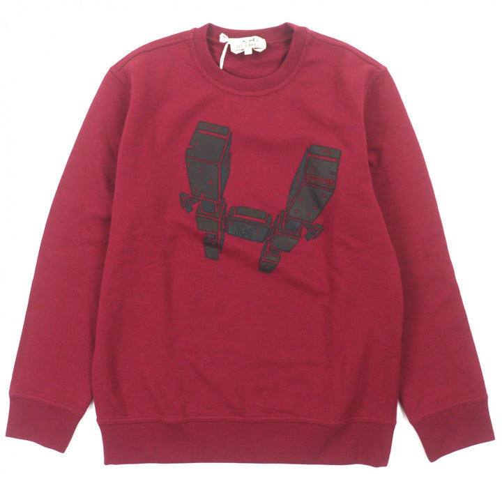 Pristine HERMES sweat Odyssee Crew neck pullover Red cotton mens XS