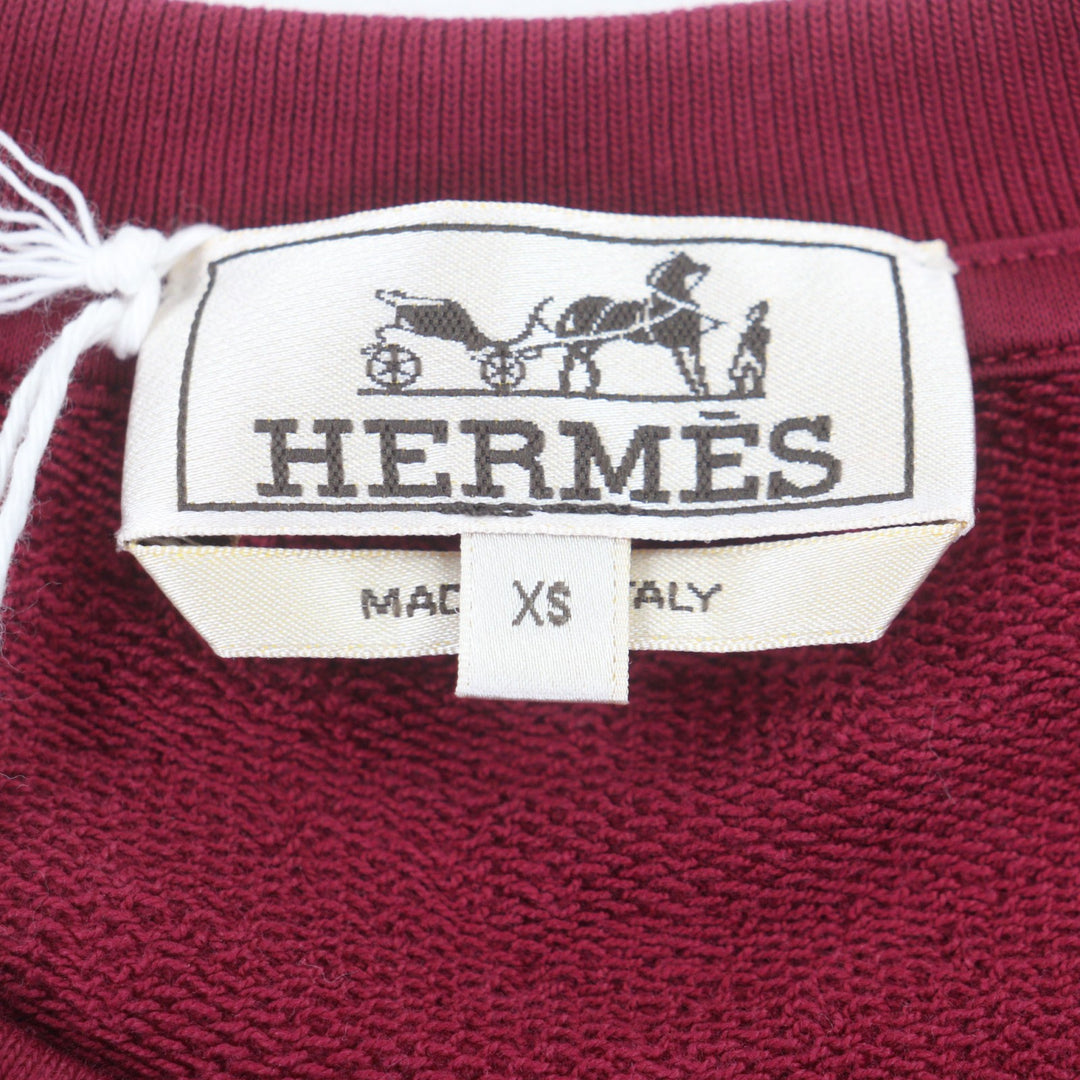 Pristine HERMES sweat Odyssee Crew neck pullover Red cotton mens XS
