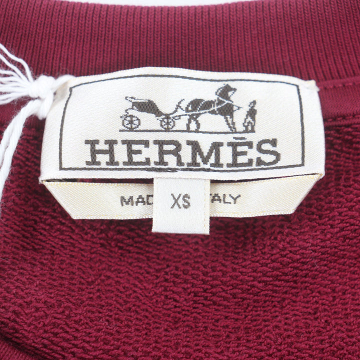 Pristine HERMES sweat Odyssee Crew neck pullover Red cotton mens XS