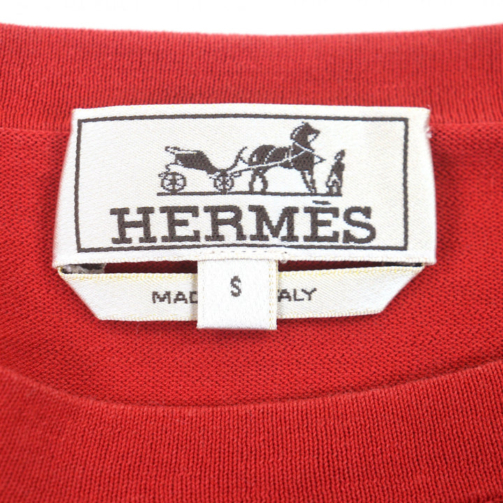 Excellent HERMES Short sleeve knit Red cotton mens S