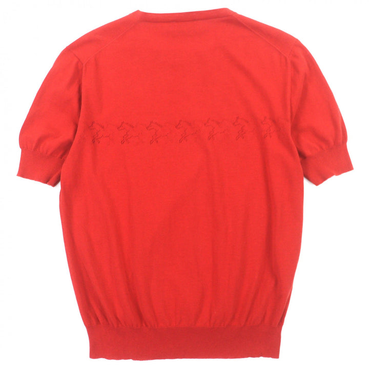 Excellent HERMES Short sleeve knit Red cotton mens S