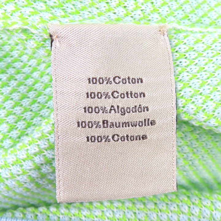 Excellent HERMES Short sleeve knit Crew neck two-tone Light green cotton mens XS