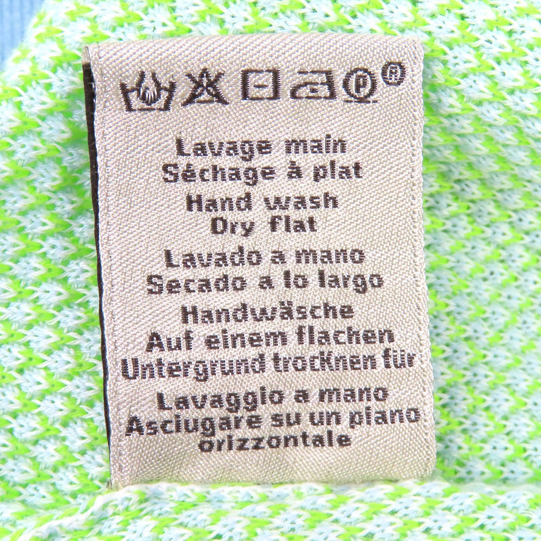 Excellent HERMES Short sleeve knit Crew neck two-tone Light green cotton mens XS