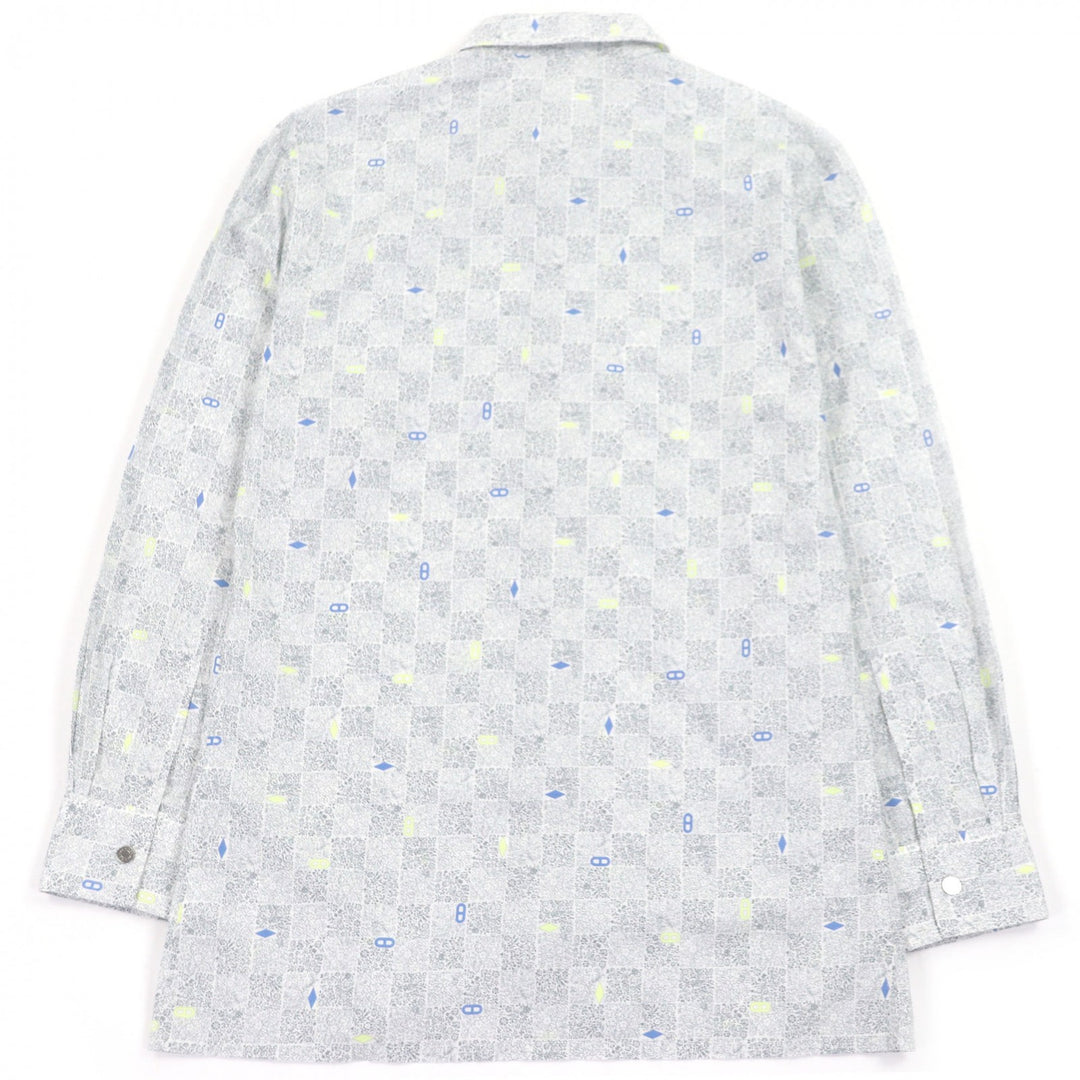 Excellent HERMES Long sleeve shirt Cuff Serie Button Chaine d'Ancre Gray 38