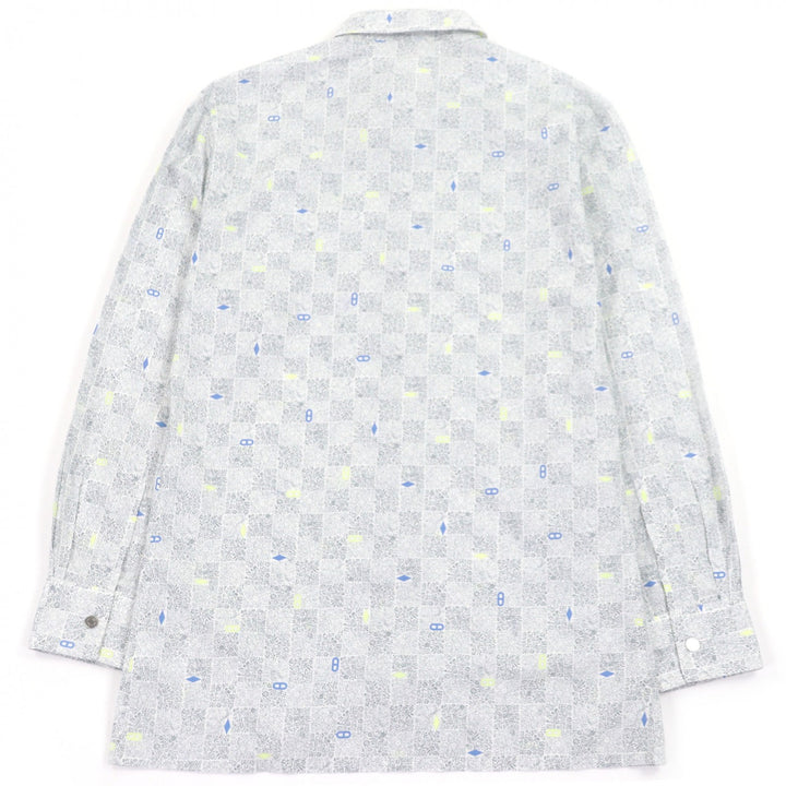 Excellent HERMES Long sleeve shirt Cuff Serie Button Chaine d'Ancre Gray 38