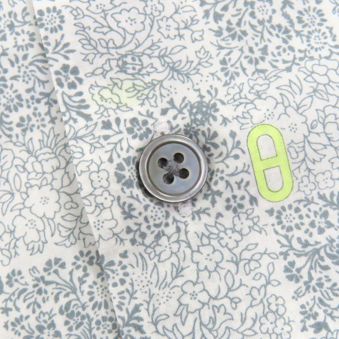 Excellent HERMES Long sleeve shirt Cuff Serie Button Chaine d'Ancre Gray 38