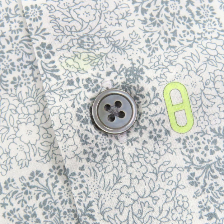 Excellent HERMES Long sleeve shirt Cuff Serie Button Chaine d'Ancre Gray 38