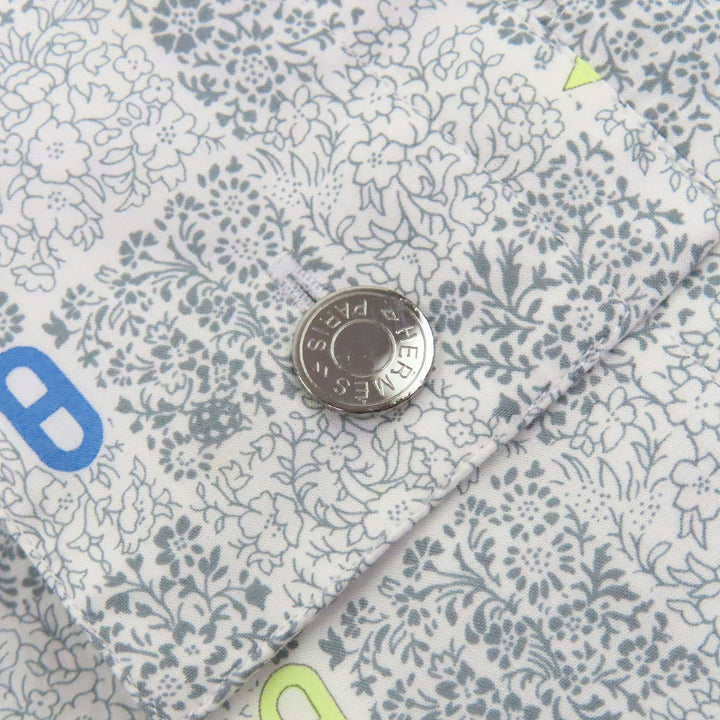 Excellent HERMES Long sleeve shirt Cuff Serie Button Chaine d'Ancre Gray 38