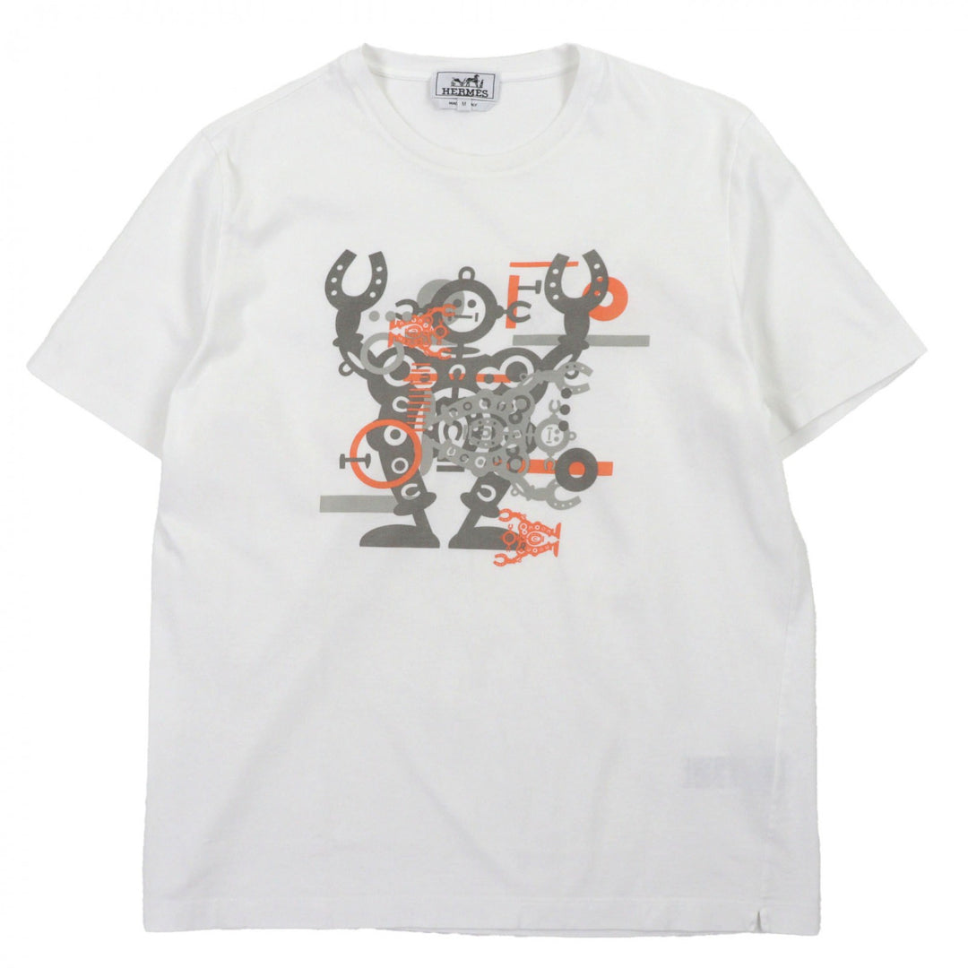 Great HERMES Short sleeve T-shirt Hello Mr. Farrier white cotton mens M