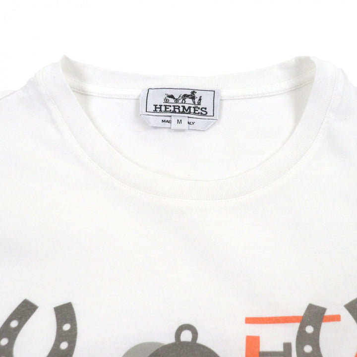 Great HERMES Short sleeve T-shirt Hello Mr. Farrier white cotton mens M