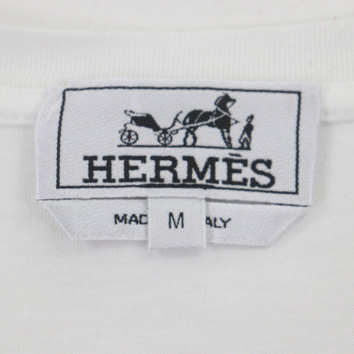 Great HERMES Short sleeve T-shirt Hello Mr. Farrier white cotton mens M