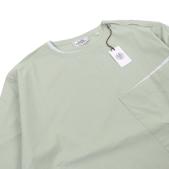 Pristine HERMES T-shirt Zip design Light green cotton mens 41