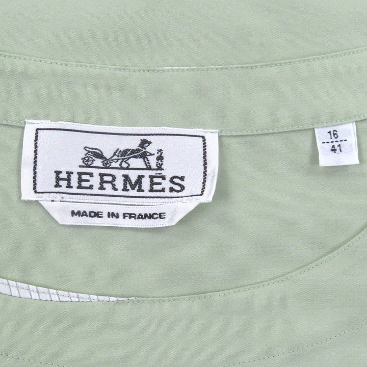 Pristine HERMES T-shirt Zip design Light green cotton mens 41