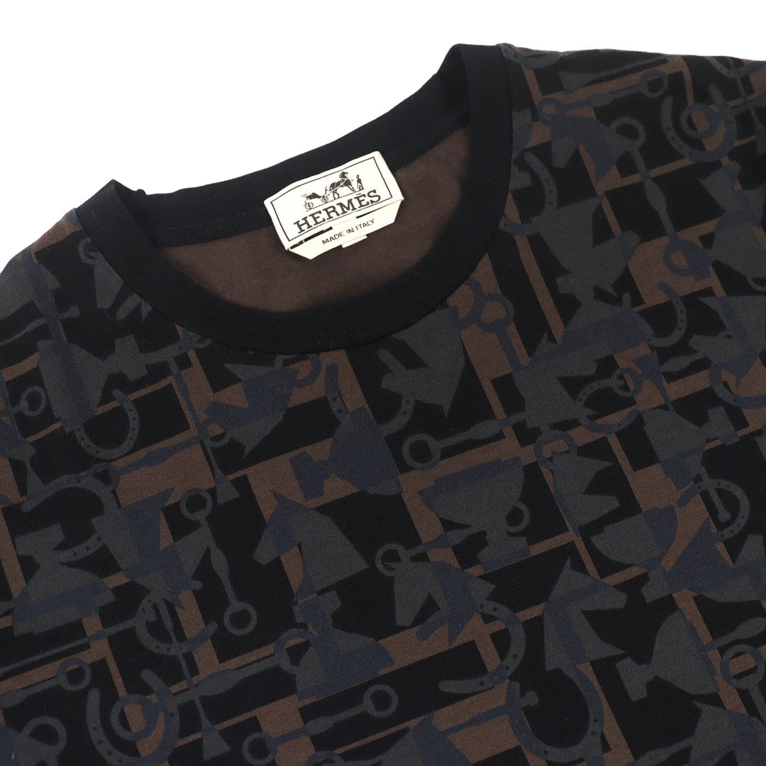 Great HERMES Short sleeve T-shirt All-over print crew neck M 20AW