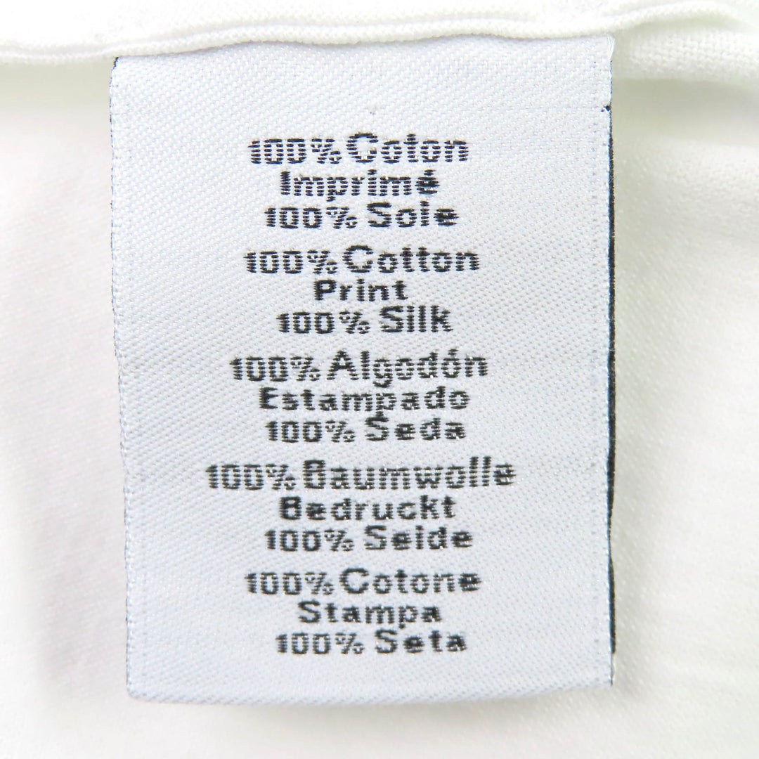 Excellent HERMES Short sleeve T-shirt Crew neck silk print docking white L