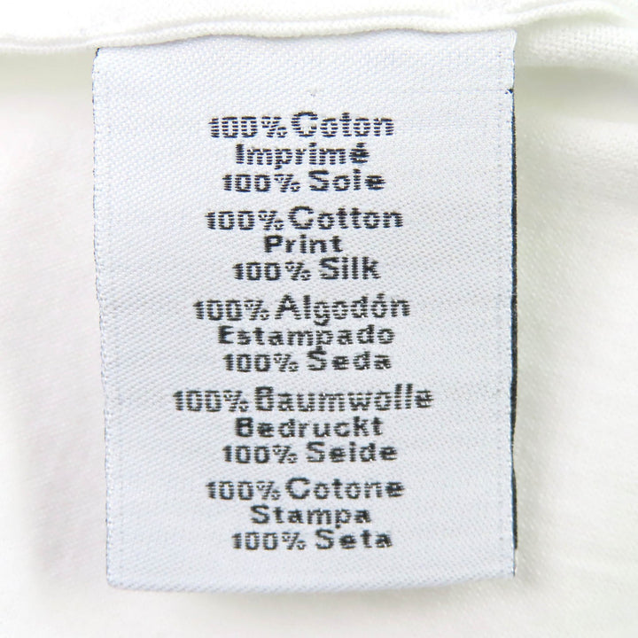 Excellent HERMES Short sleeve T-shirt Crew neck silk print docking white L