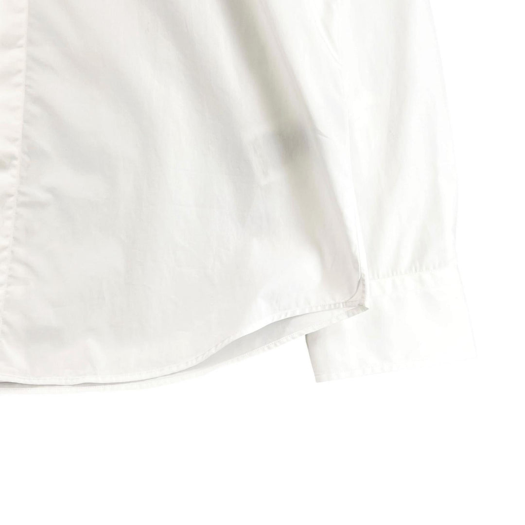 Excellent FENDI Long sleeve shirt Logo button Zucca Pattern white cotton mens