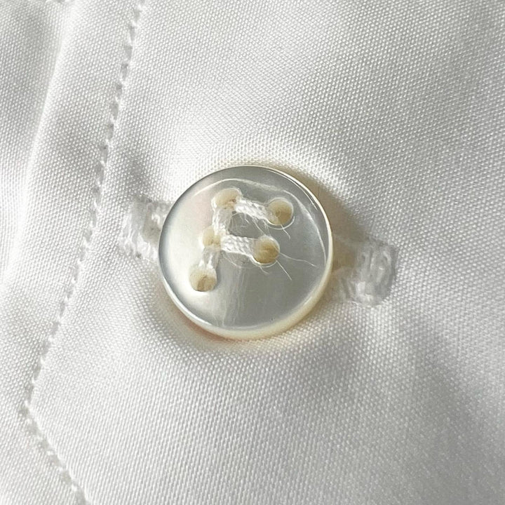 Excellent FENDI Long sleeve shirt Logo button Zucca Pattern white cotton mens