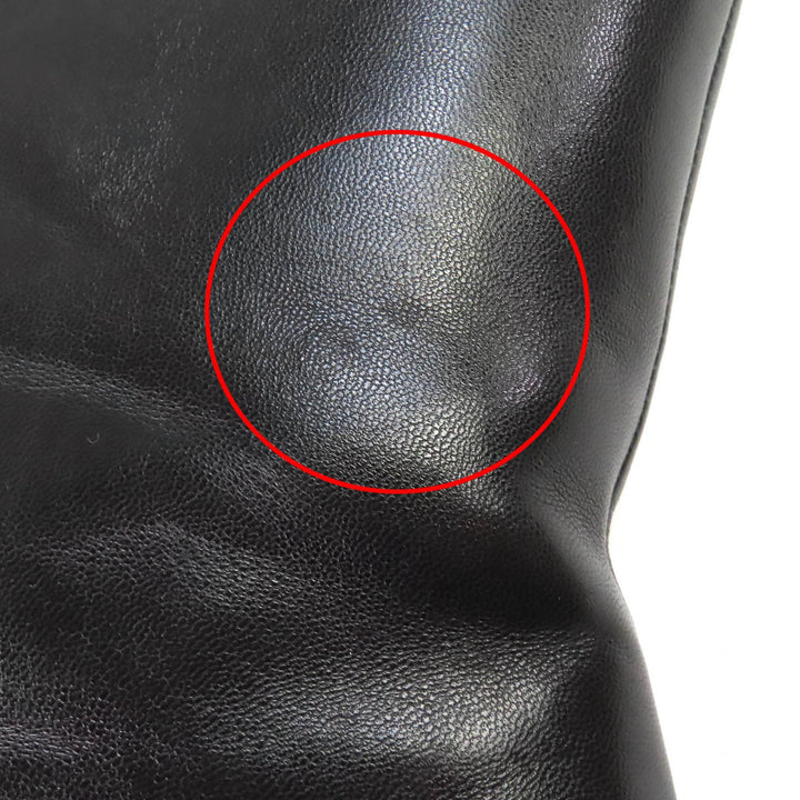 Great PRADA Knee-high boots Logo Metal Side Zip Leather black leather Women