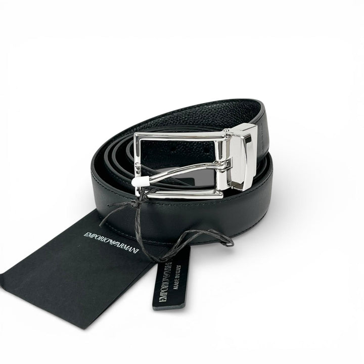 Pristine EMPORIO ARMANI belt reversible black leather mens