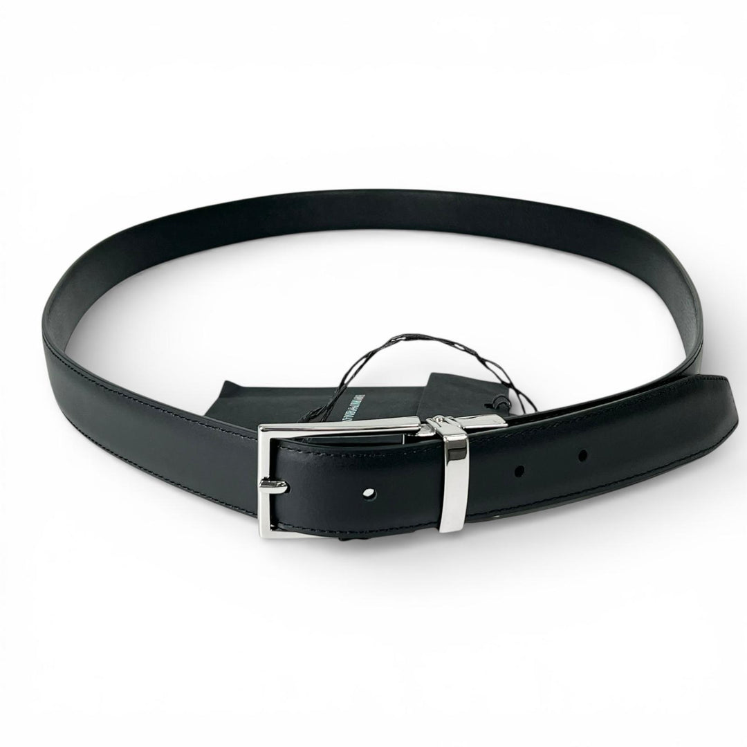 Pristine EMPORIO ARMANI belt reversible black leather mens