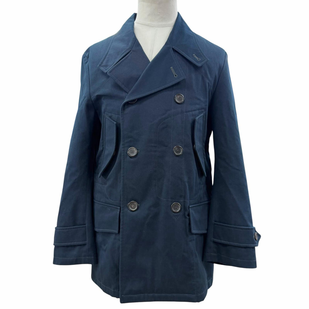 Great YVES SAINT LAURENT coat Navy cotton mens IT 46 253617