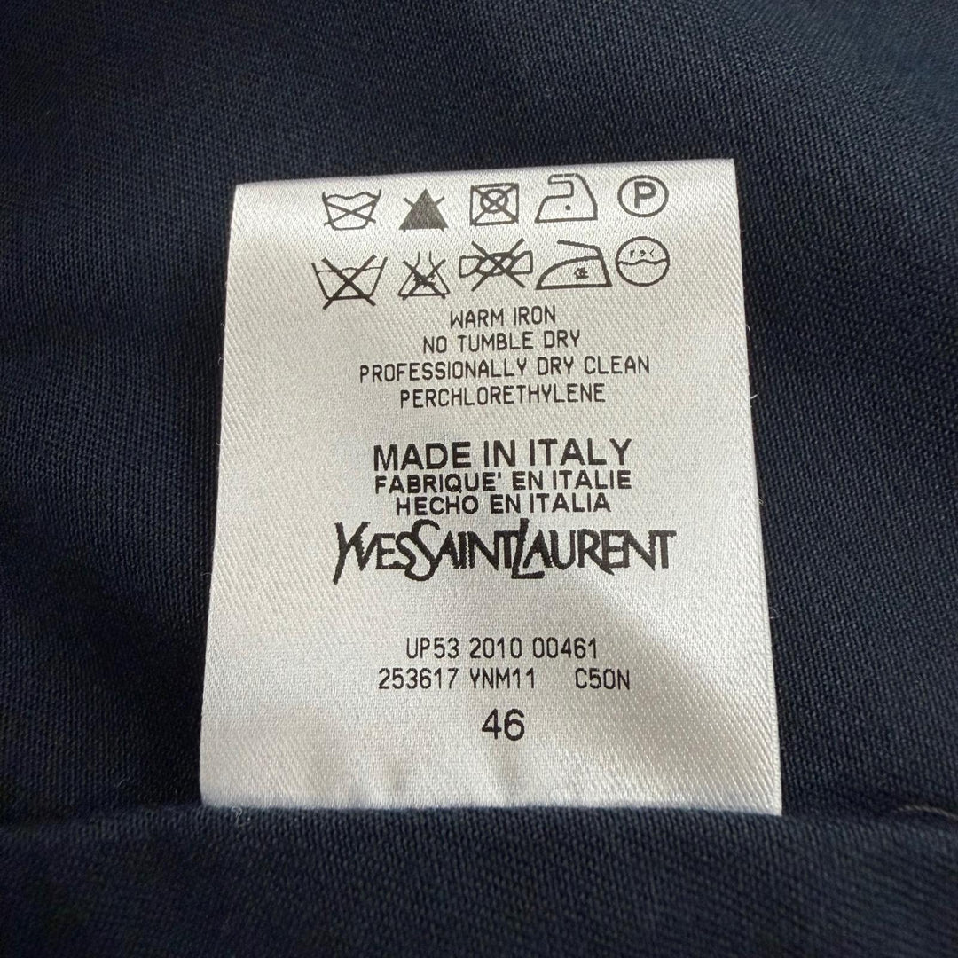 Great YVES SAINT LAURENT coat Navy cotton mens IT 46 253617