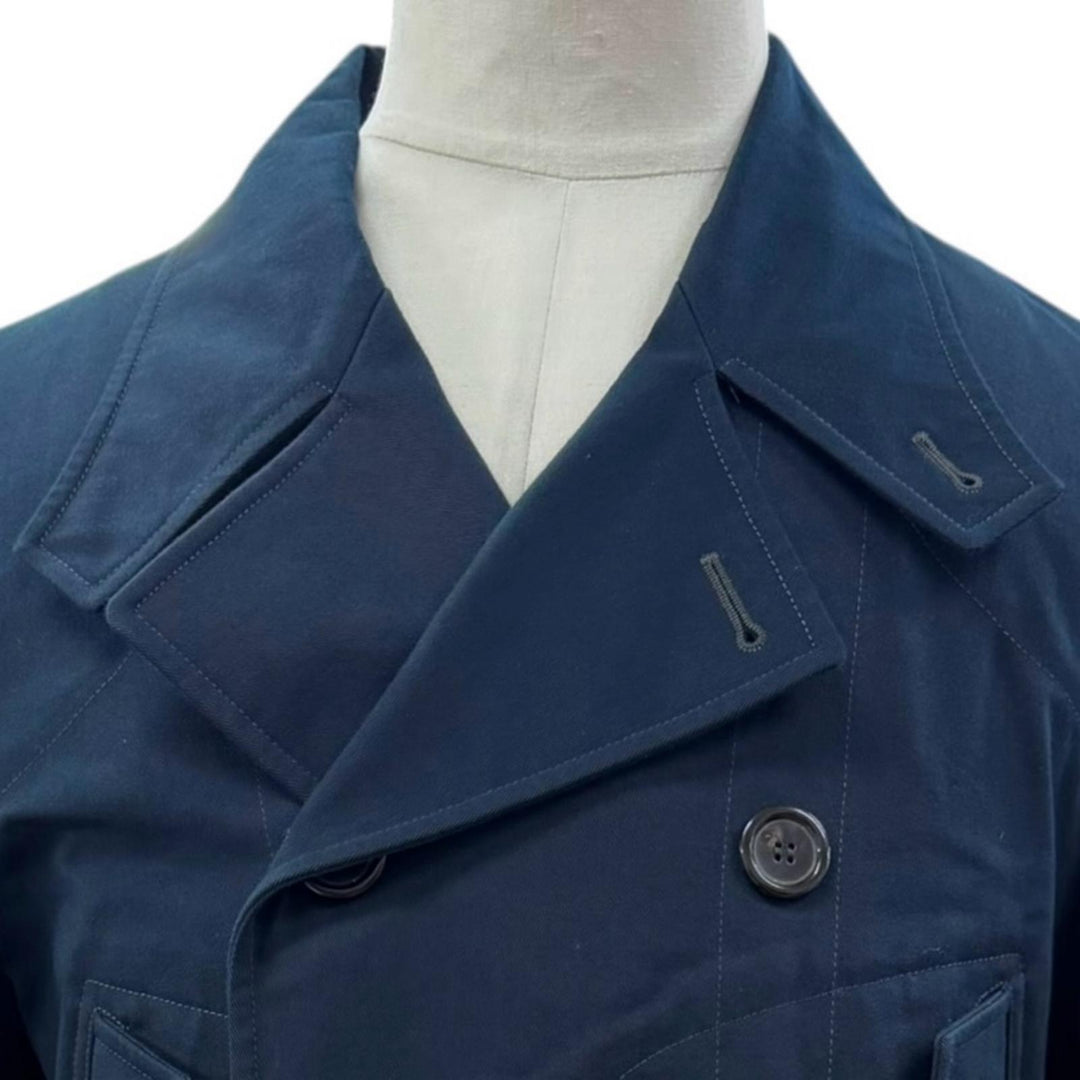 Great YVES SAINT LAURENT coat Navy cotton mens IT 46 253617