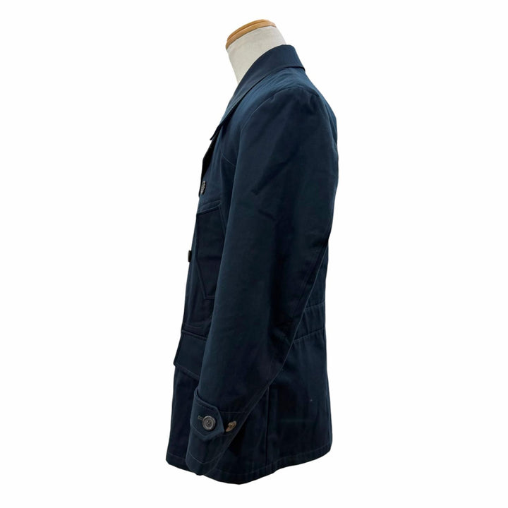 Great YVES SAINT LAURENT coat Navy cotton mens IT 46 253617