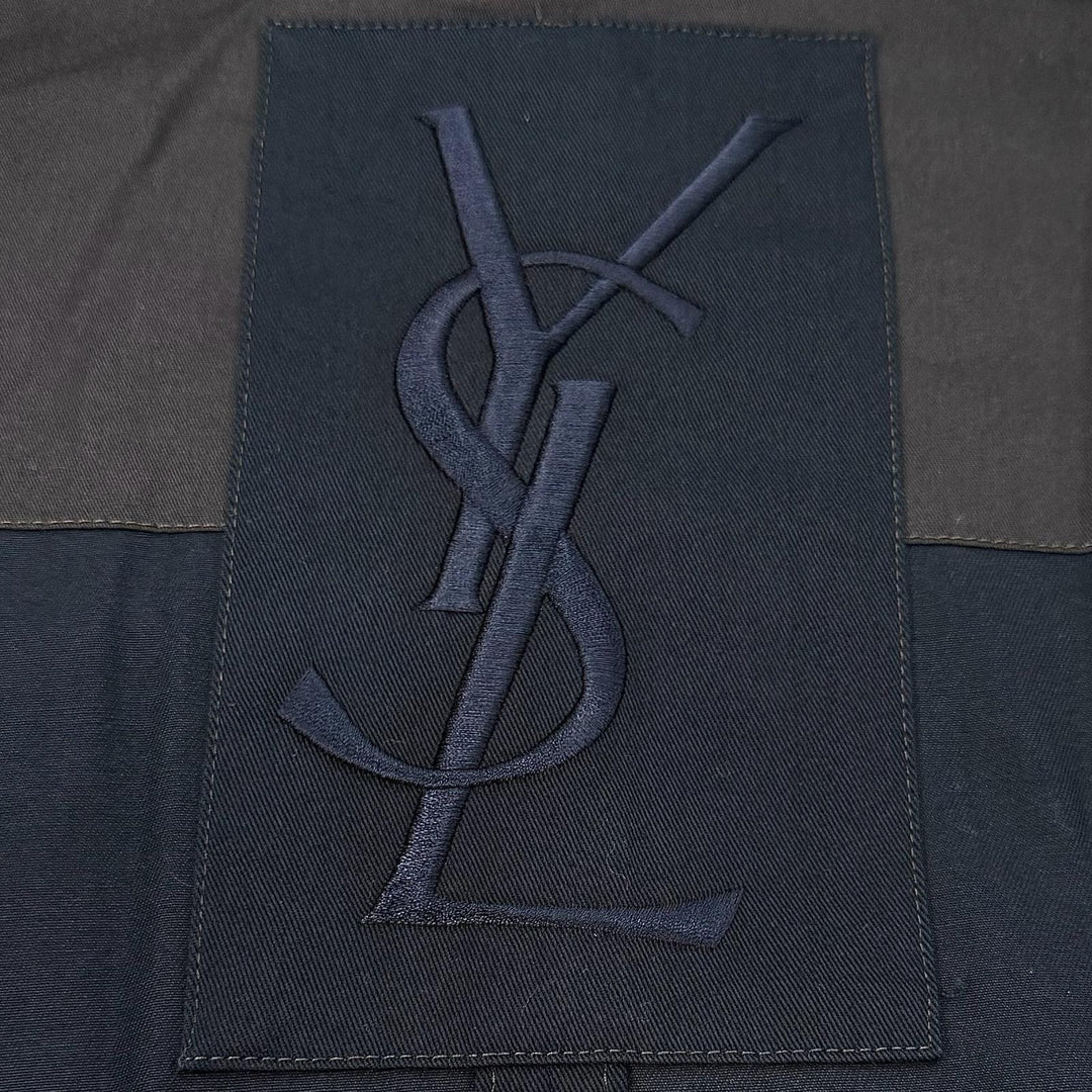 Great YVES SAINT LAURENT coat Navy cotton mens IT 46 253617