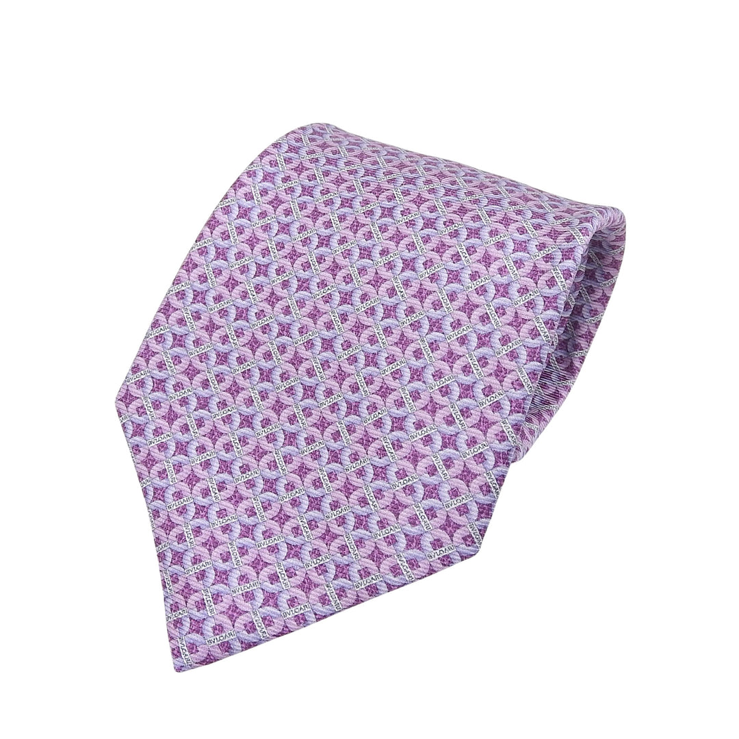Pristine BVLGARI tie purple silk mens