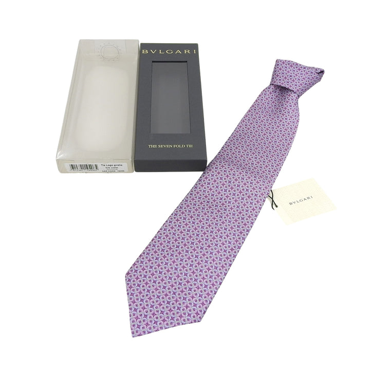 Pristine BVLGARI tie purple silk mens