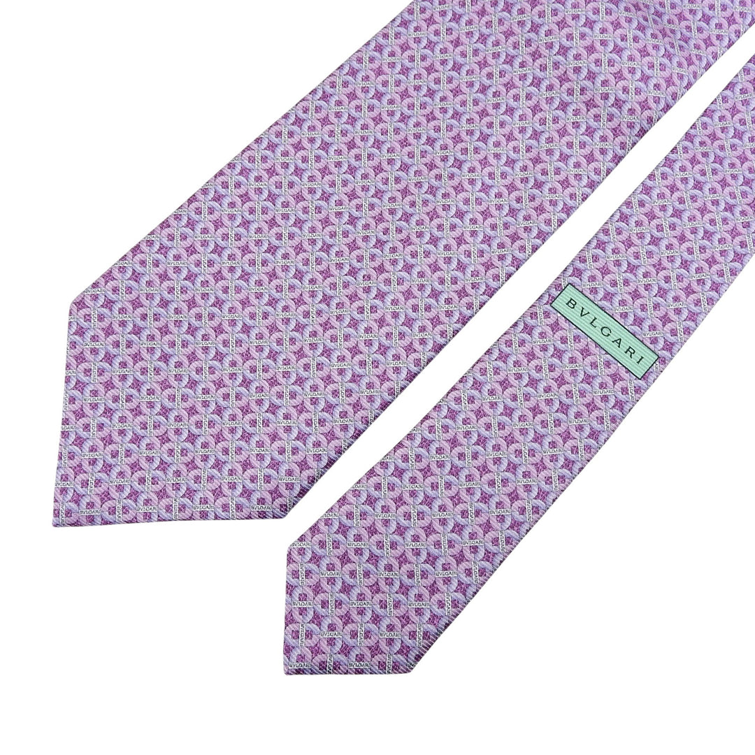Pristine BVLGARI tie purple silk mens