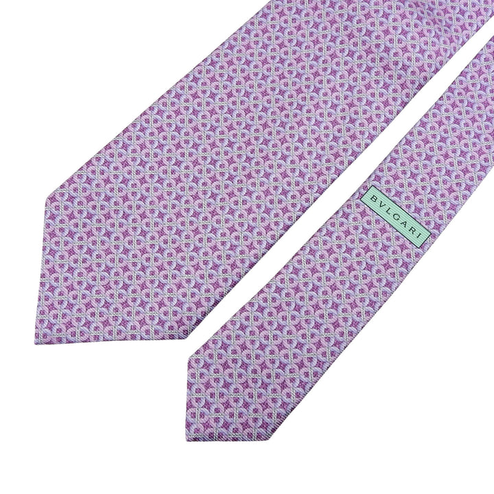 Pristine BVLGARI tie purple silk mens